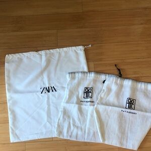 Zara dust bag and 2 R & Y Augustine dust bags.